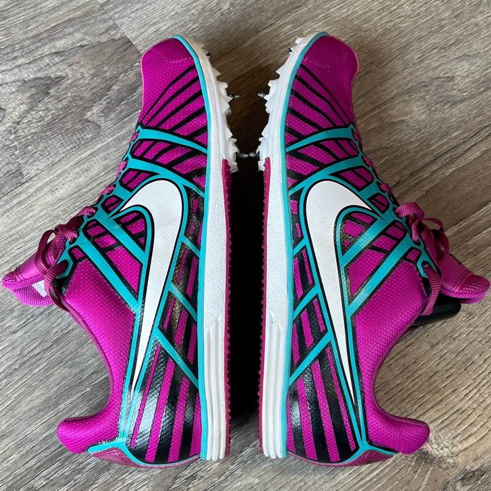 Nike Zoom Rival D Womens Pink Teal Track Field Distance Spikes Size 8 512974-603